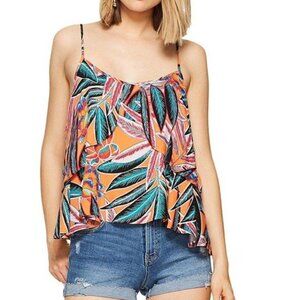 NEW Jack BB Dakota S Orange blossom Ida Ruffled Layered Tiered Camisole Tank Top